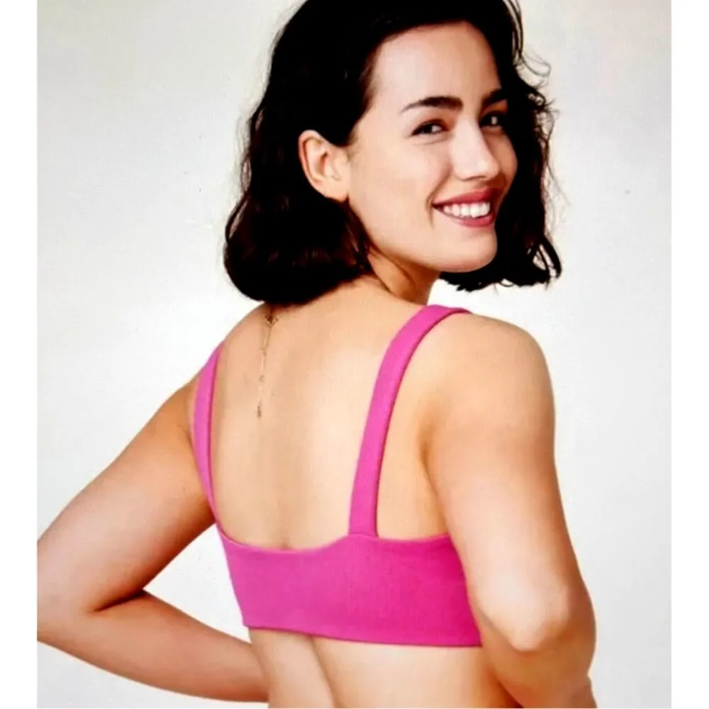 Knot Twist Andie Swim The Portofino Bikini Top Neon Pink size XS - Image 4