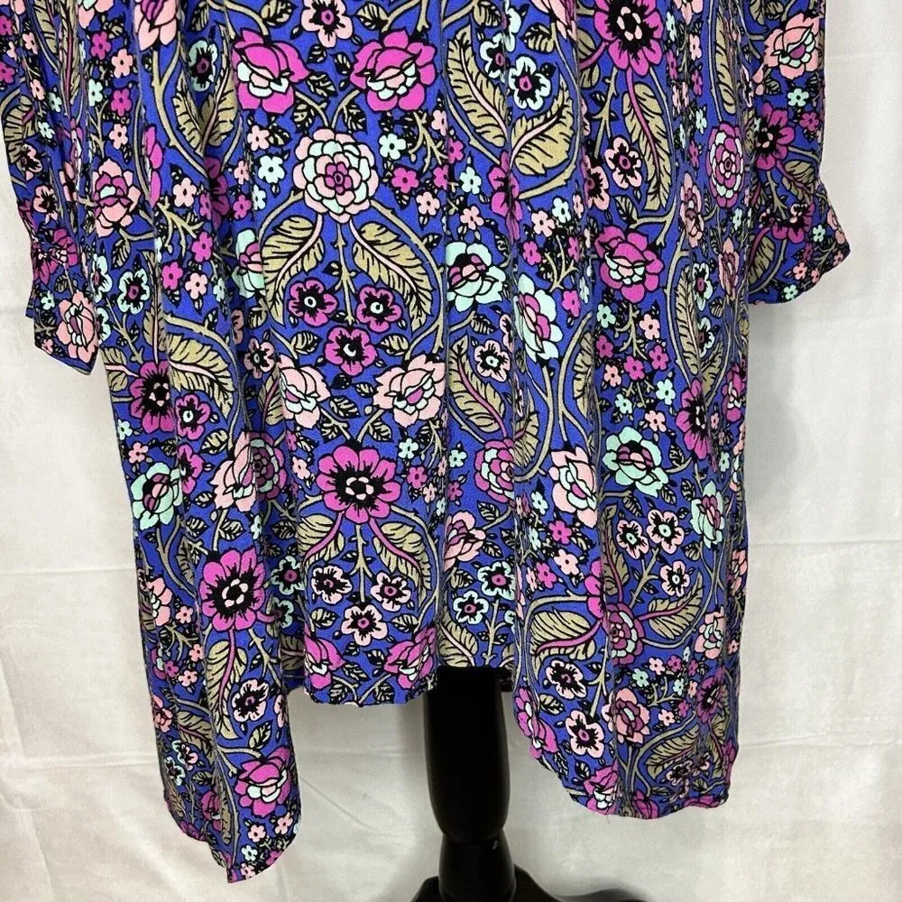 Matilda Jane THOUGHTS AND DREAMS Dress Boho Hi Lo Floral Rayon Lace Sz M - Image 5