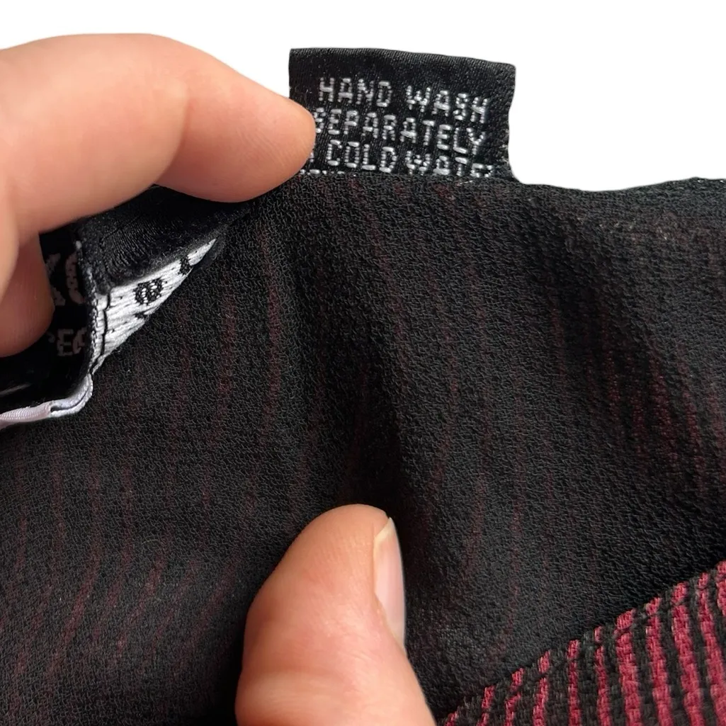 Vintage Y2K Gothic Whimsigoth Fairy Handkerchief Hem Midi Dress Zebra Size M Red Size M - Image 7