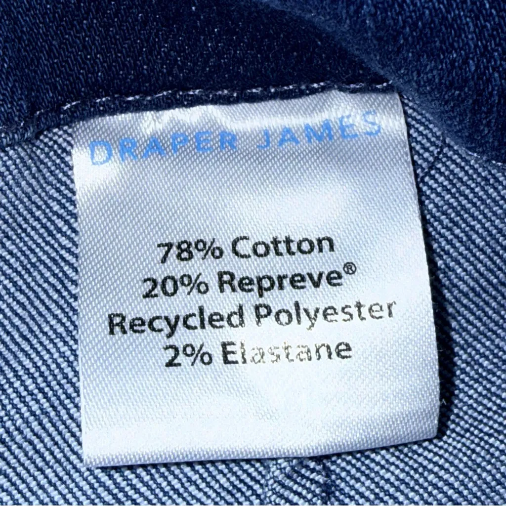 Draper James women’s High Rise Wide Leg Dark Patch Pocket Blue Jeans size 12 - Image 4