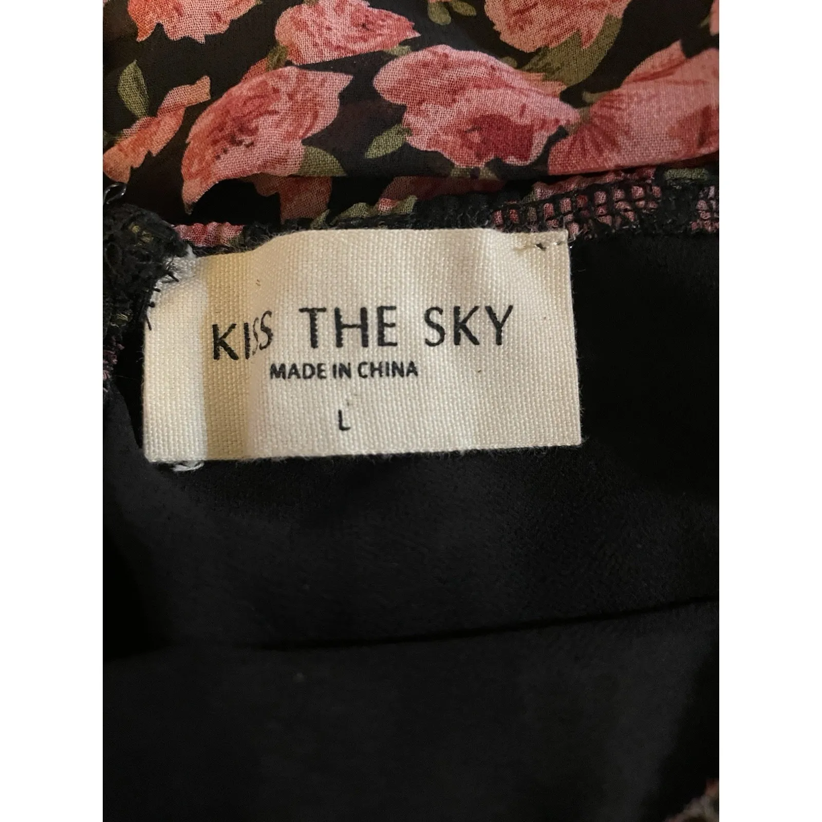 Kiss The Sky Rose Floral Print Halter Dress Ruched Bodycon Mini Size Large‎ NYE - Image 10