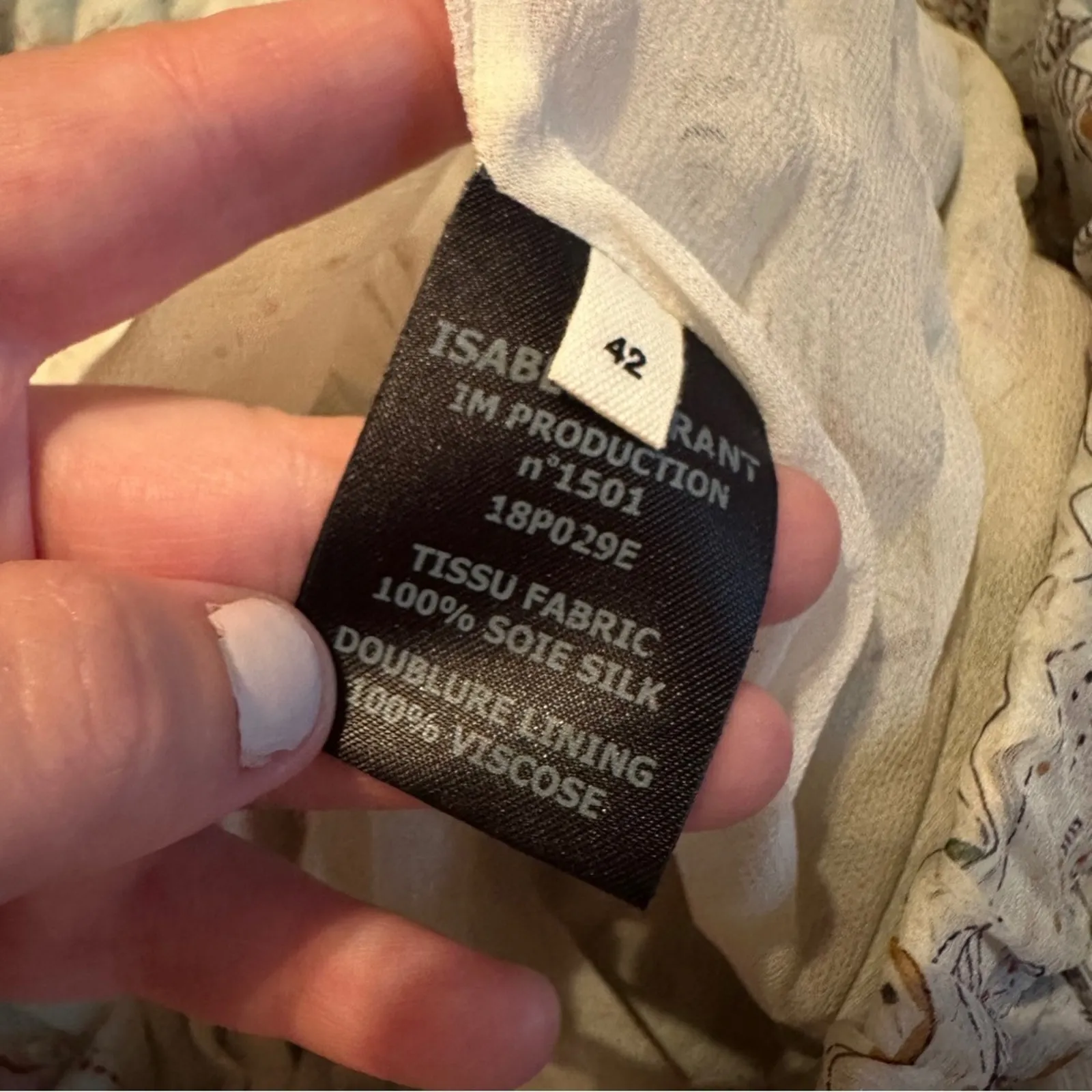 Isabel Marant Jeezon Gathered Asymmetrical Printed Silk Skirt in Erell Sz 42 - Image 8