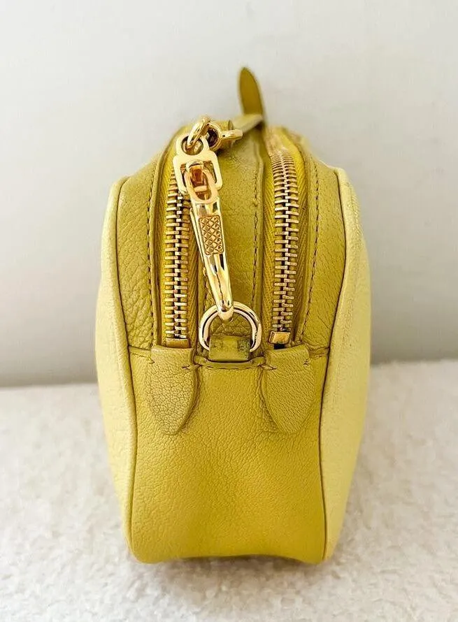 MIU MIU Yellow Leather Double Zip Crossbody / Shoulder Bag - Image 4