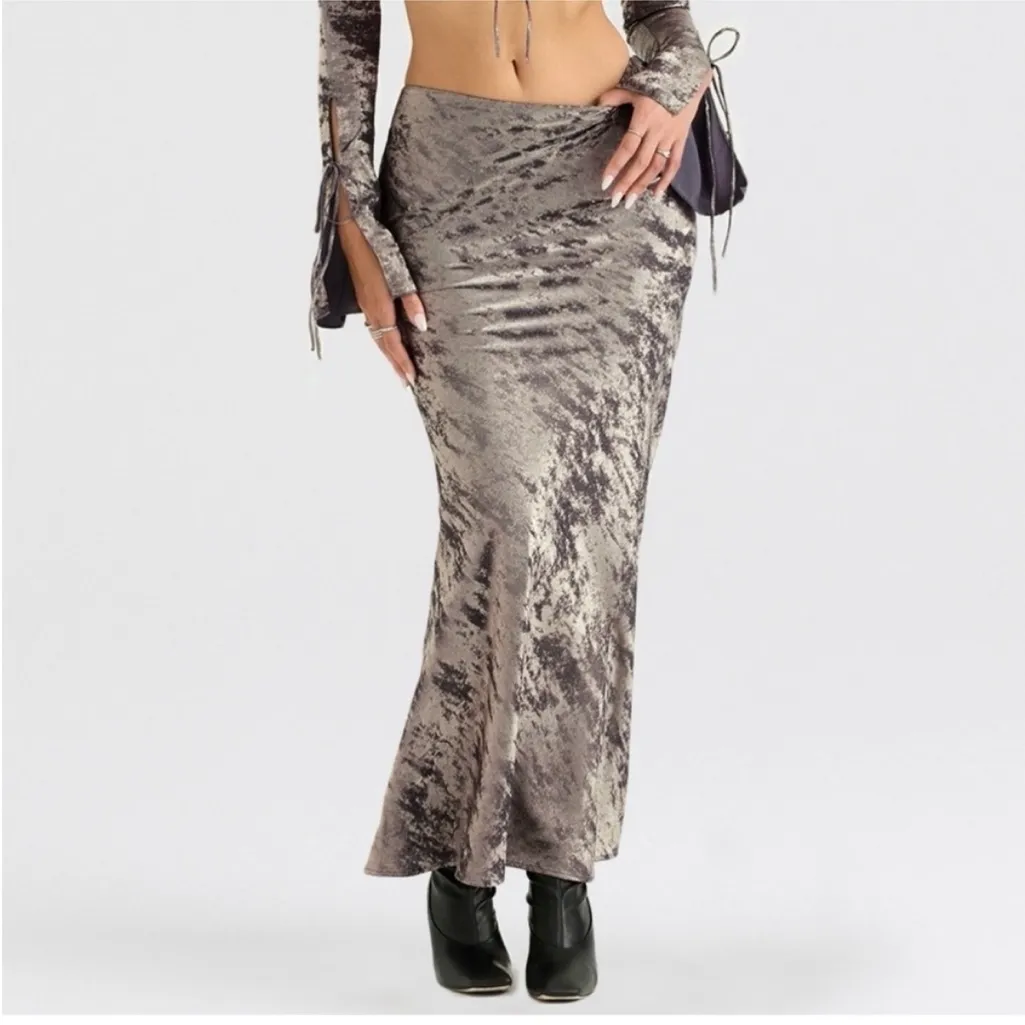 House of CB 'Clara' Pewter‎ Biased Cut Midi Skirt NWOT size XL - Image 5