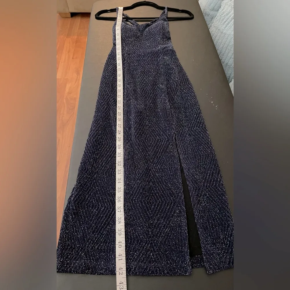 NWT Speechless Sleeveless Glitter Knit Slip Bodycon Dress Navy Blue Size S - Image 4