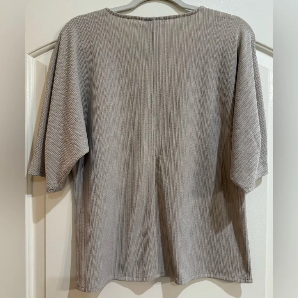 Alfani Ribbed Beige Blouse Tan - Image 3
