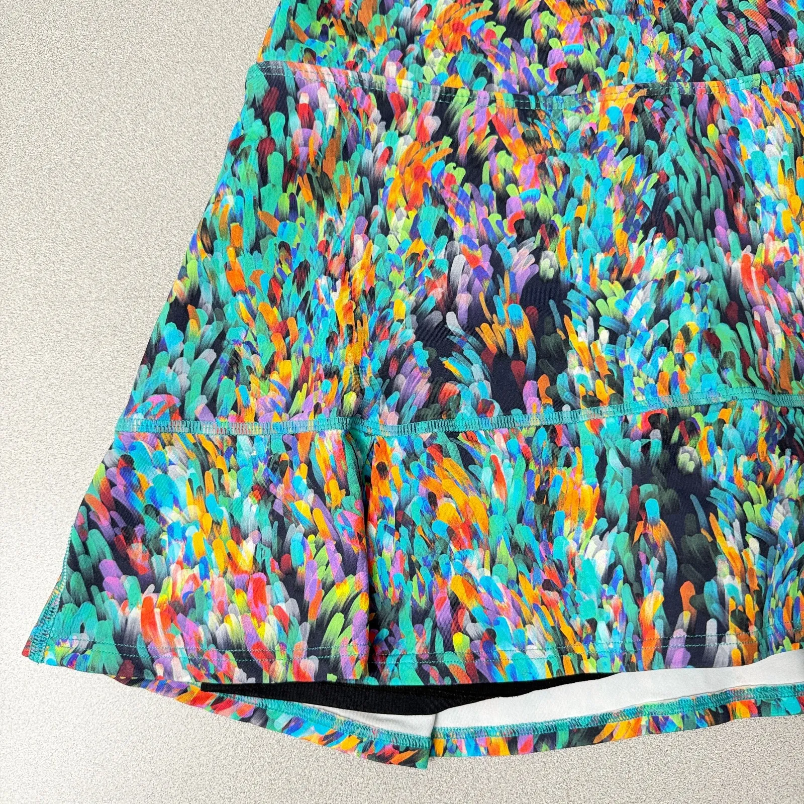 Dona Jo Skort Skirt Small Womens Blue Multi Abstract Tennis Pickleball Shorts - Image 5