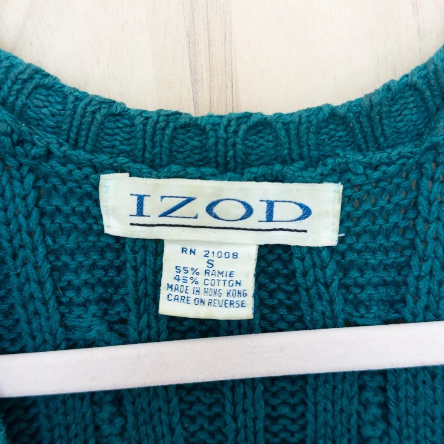 VTG Izod Womens Cable Knit Sweater Vest Size S Teal Preppy Americana Heritage - Image 4