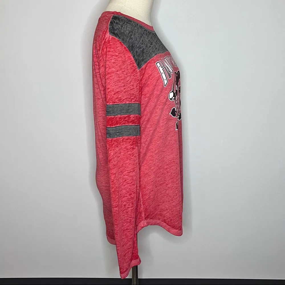 BATMAN Harley Quinn Red Gray Graphic Long Sleeve Shirt Juniors Large Size undefined - Image 5