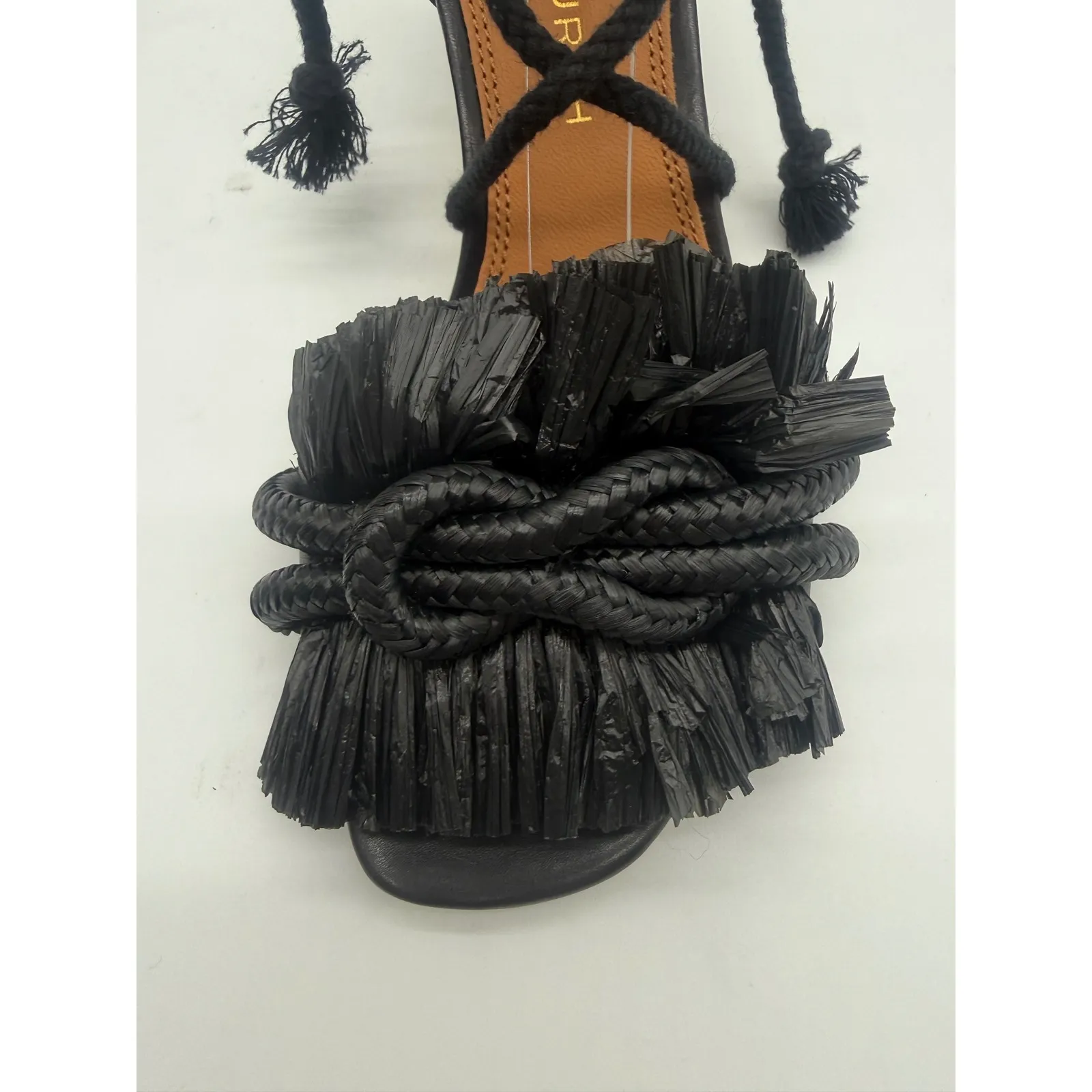 Tory Burch Rope Ankle Tie Sandal in Perfect Black Leather – 65mm, Size 6 - Image 7