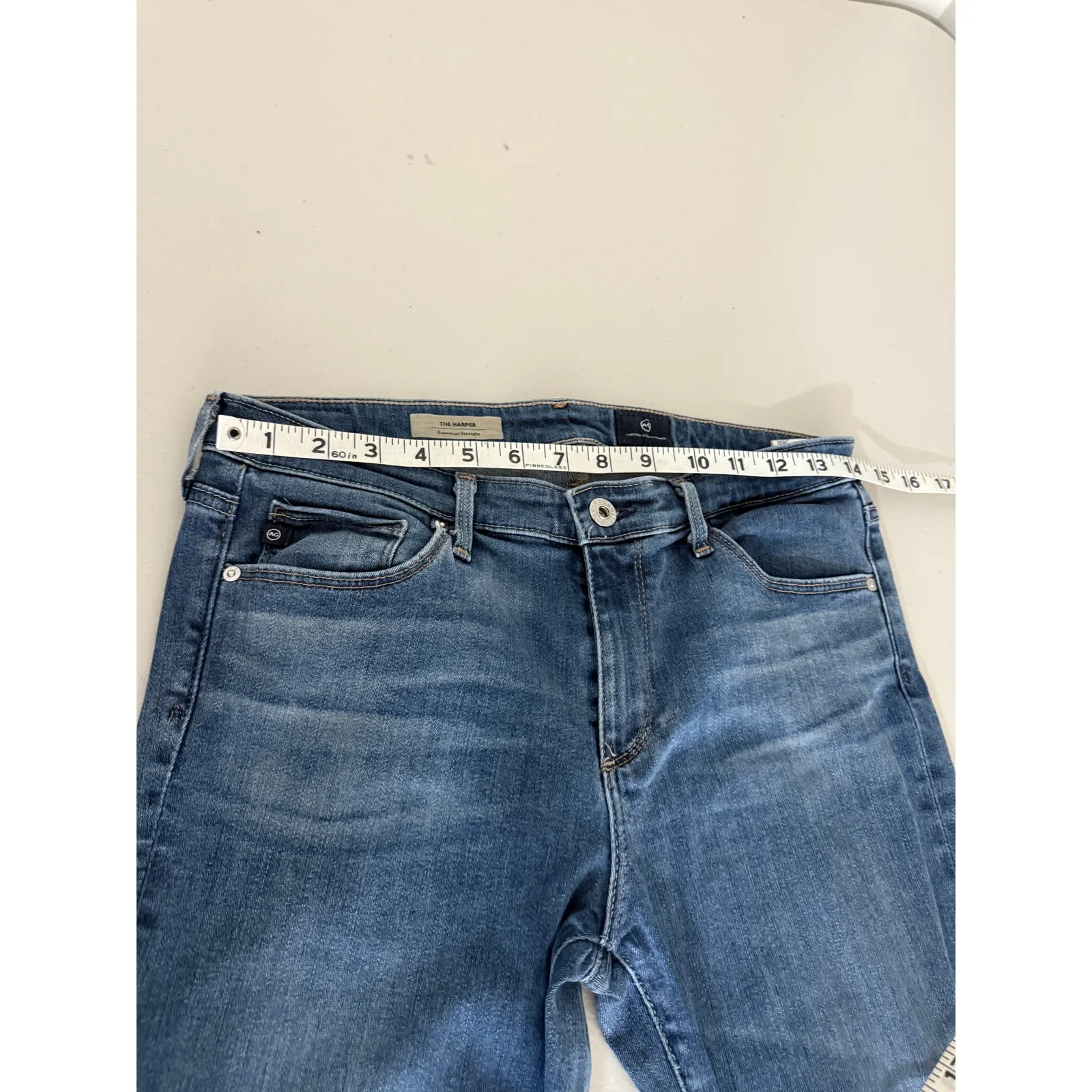 Women's AG Adriano Goldschmied The Harper Essential Straight Mid Rise Jeans 28R - Image 8