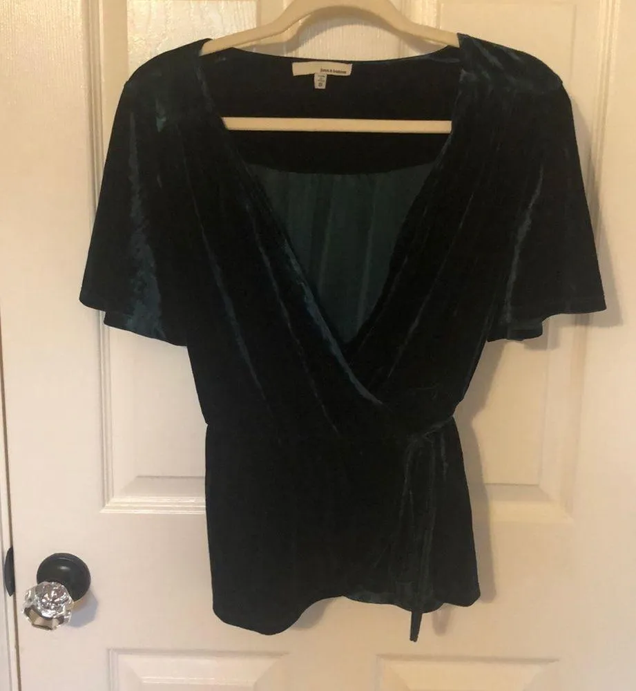 June & Hudson velvet wrap top - Image 2