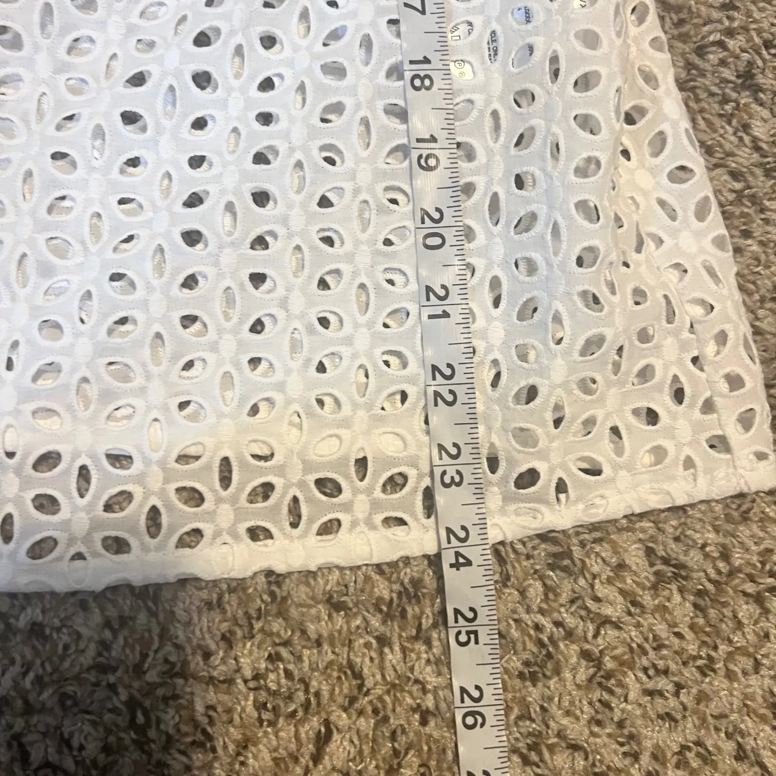 White House | Black Market  Eyelet Embroider Cotton Blouse 3/4 Sleeve Boat Neck XL - Image 5