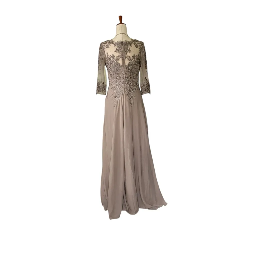 Chiffon Mother of the Bride Lace Applique Dress - Image 11