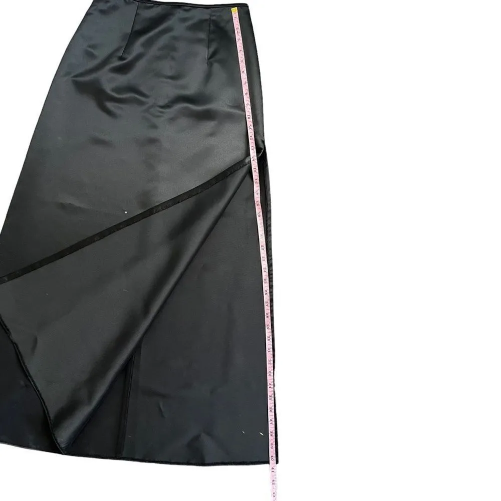 VTG Jessica McClintock for Gunne Sax 2 Piece Formal Satin Dress Side Slit - Image 6