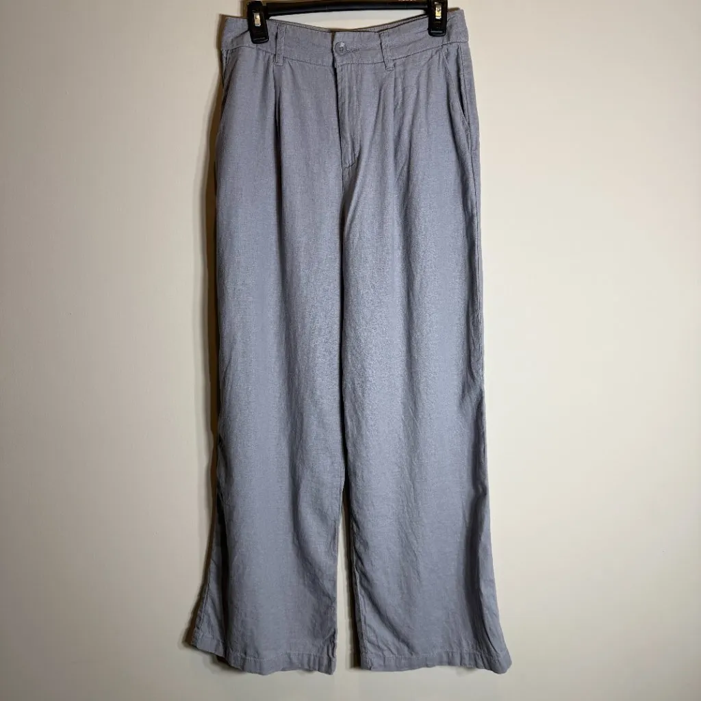 Rewash Linen Pleated Wide Leg Trouser Dress Pants Womens 27 Blue Minimalist Chic - Image 5