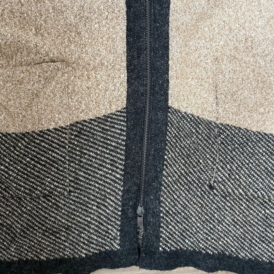 Zara Rare Tan Grey Oversized‎ Cape Poncho Coat Fur Hood Bloggers Size Small - Image 13