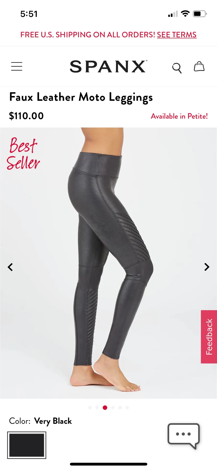 Spanx Faux Leather Moto Leggings - Image 4