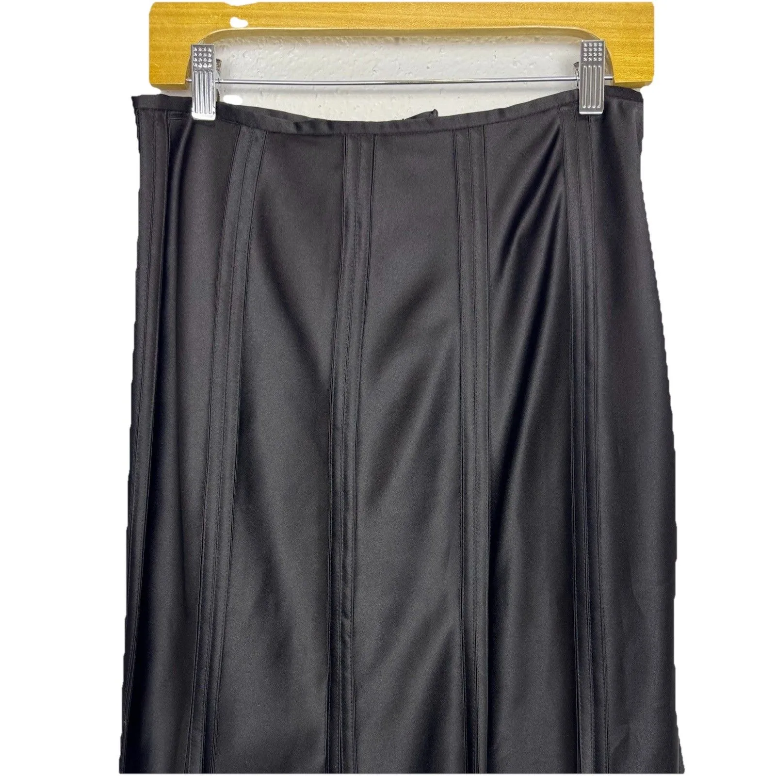 Vtg Tadashi Satin Sheer Maxi Skirt Size 10 Formal Flare Bottom Goth Vamp Witchy - Image 3