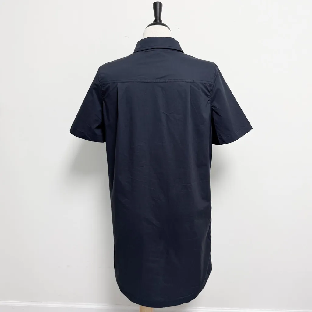 Tuckernuck Navy Blue Short Sleeve Button Up Napa Poplin Pocket Shift Dress Large - Image 4