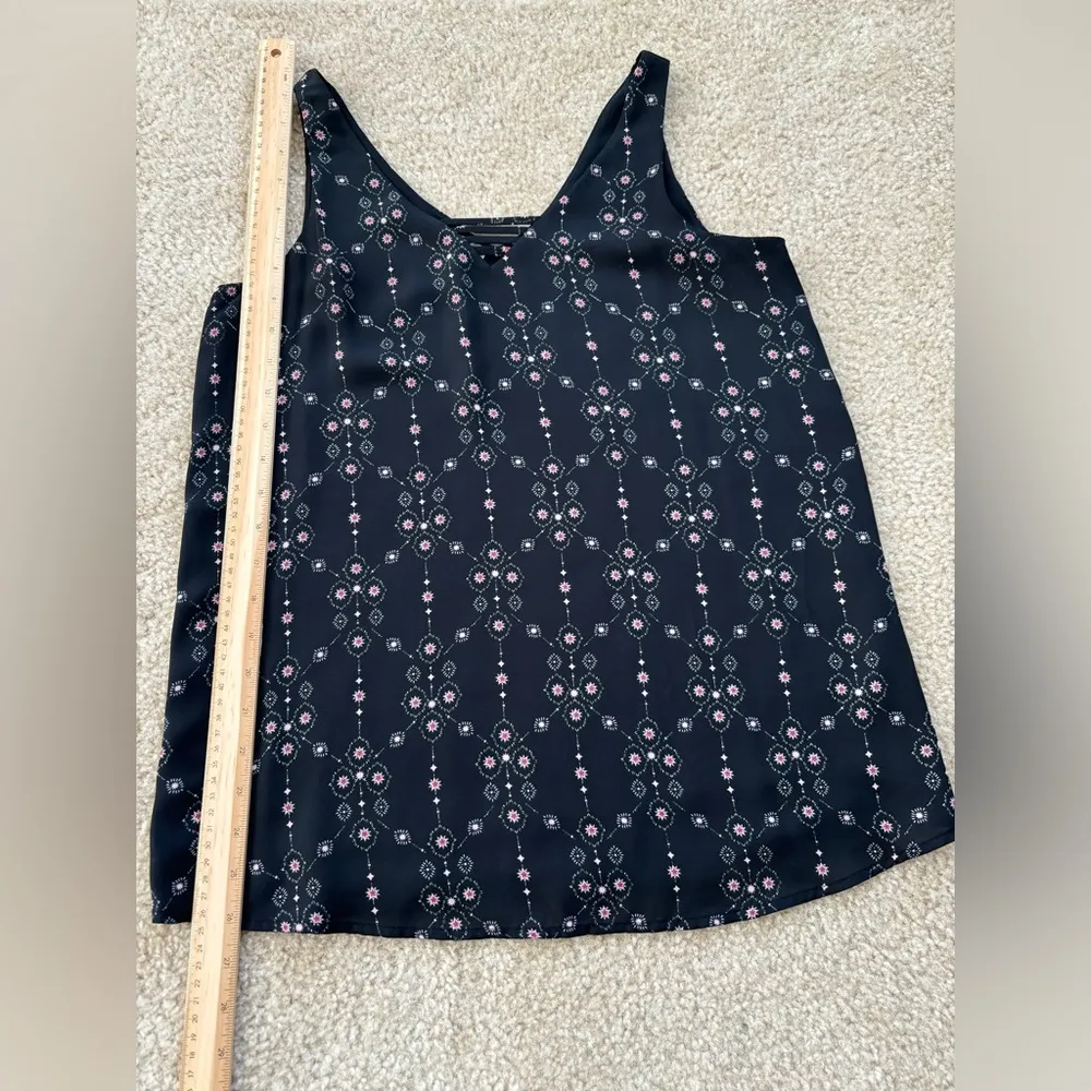 Maurices Blouse Women's Small Black Patterned Sleeveless Ladder Neckline Chiffon - Image 5