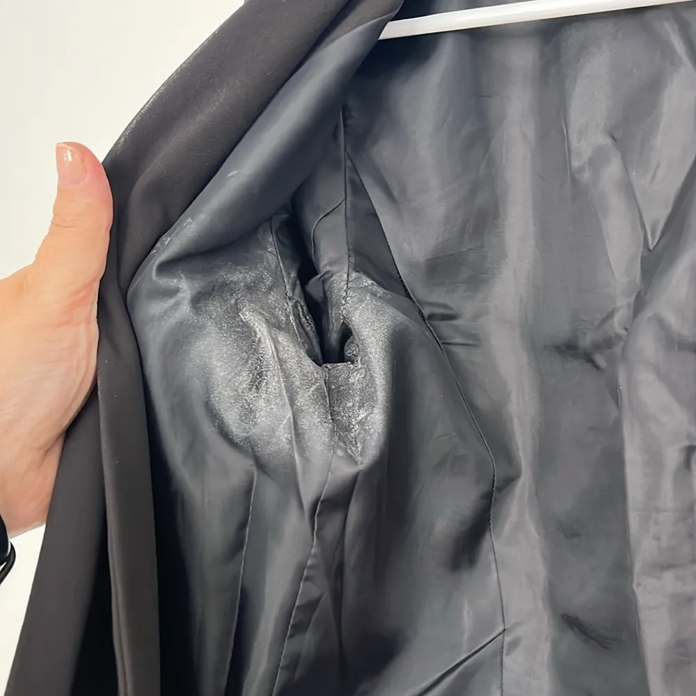 Trouve XS Black Moto Zip Waterfall Hem Open Front Blazer - Image 10