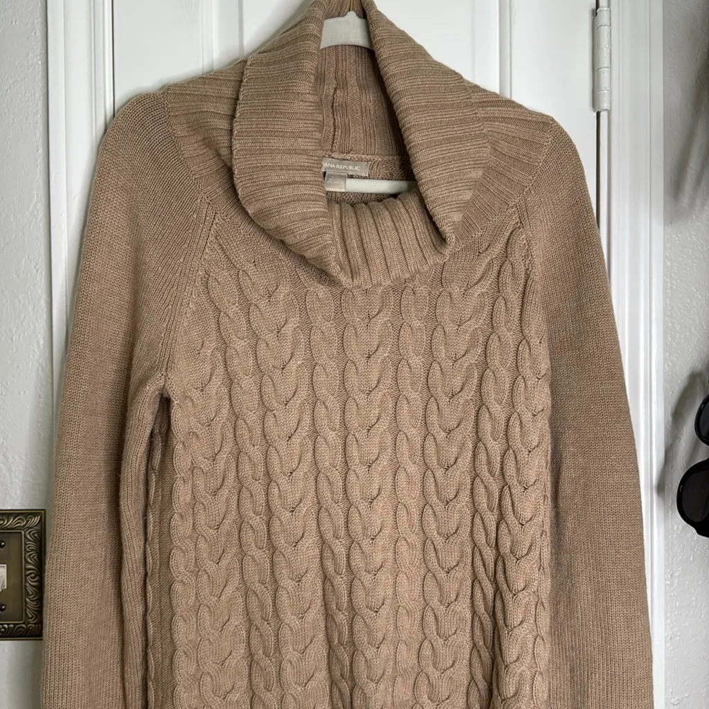 Banana Republic chunky cableknit wool blend cowl neck sweater holiday 2012 - Image 4