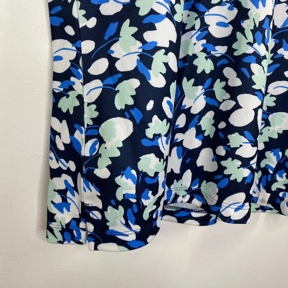 Lady Hagen Ditsy Buds Navy Short Sleeve Crewneck Golf Shirt Womens Size Small - Image 5