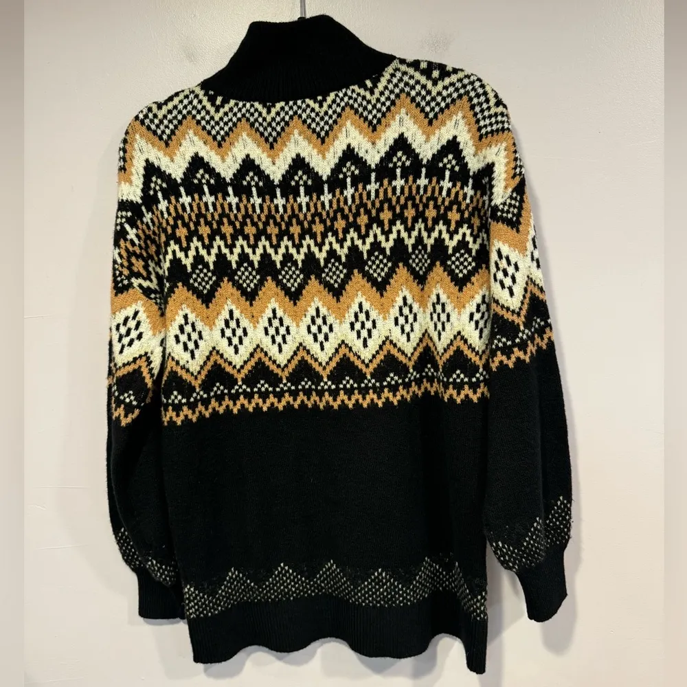 Loft oversized black and brown quarter zip sweater - Image 3