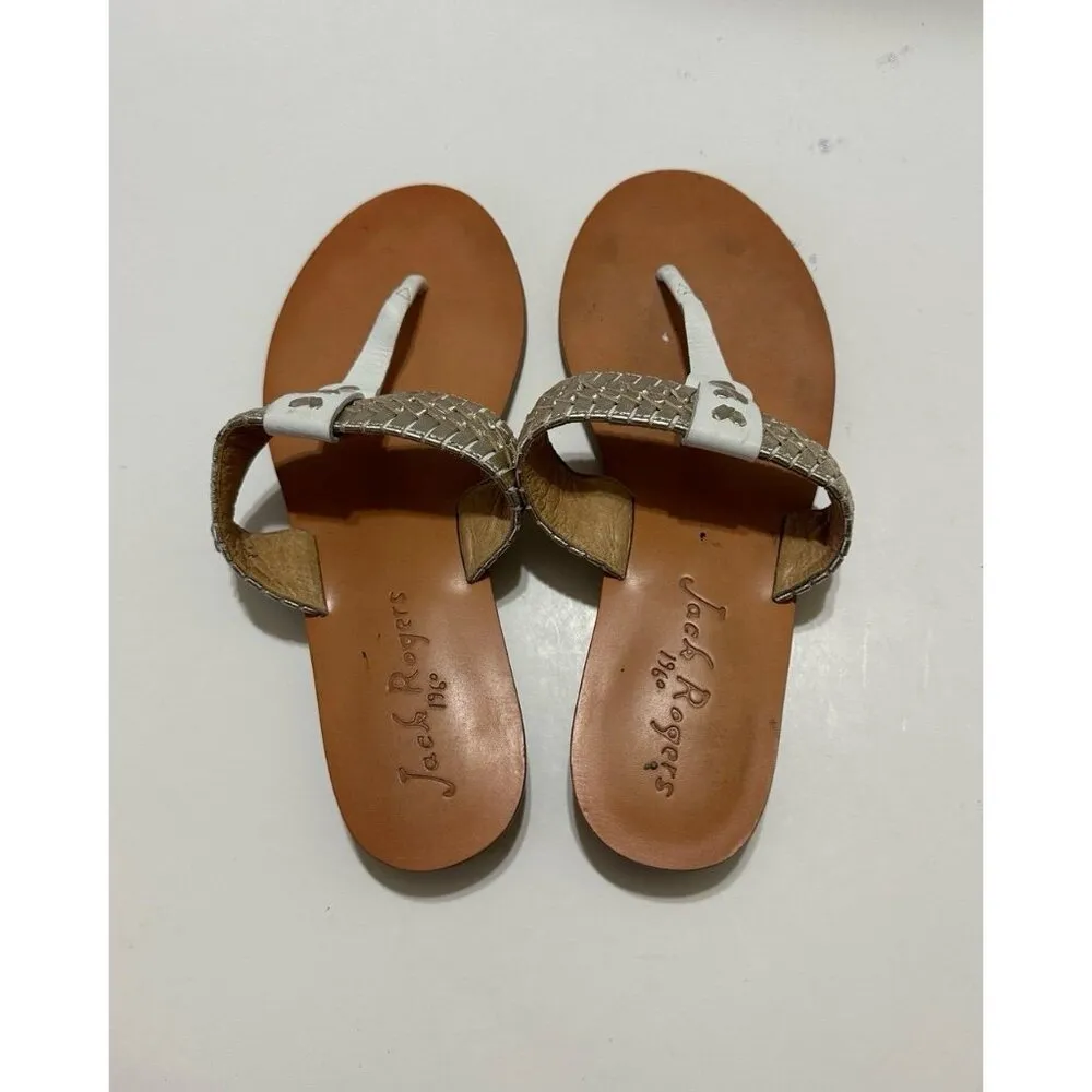 Jack Rogers Women's Tinsley Demi Wedge, White/Platinum Size 8.5 US - Image 3