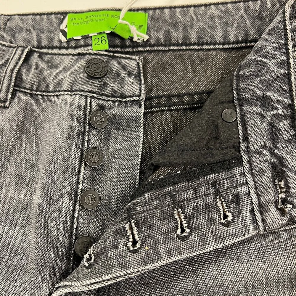 SR vs. Sandrine Rose x Free People Gray Wash Straight Leg Jeans Size 26 - Image 7