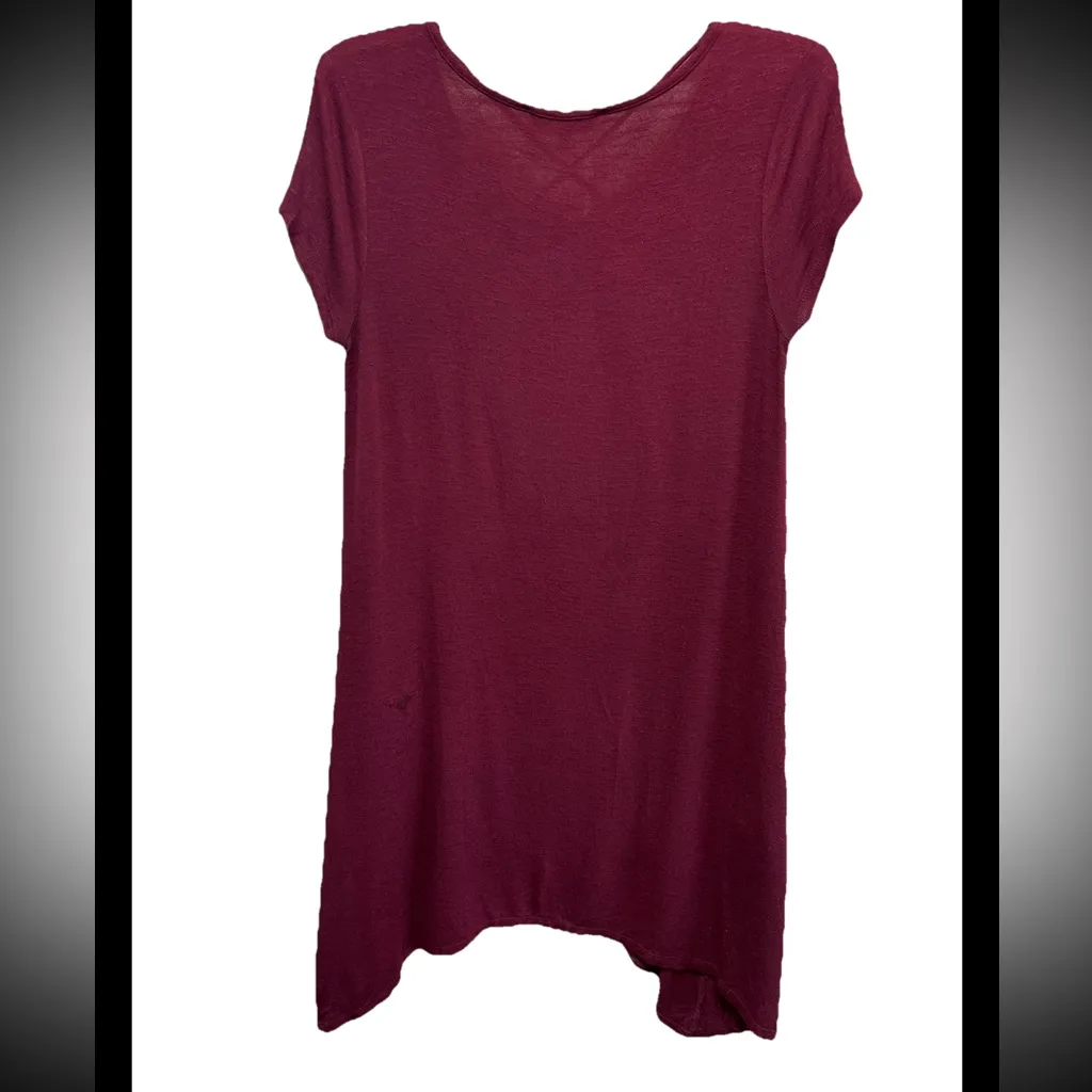 Burgundy Maroon Short sleeve Knit  Dress By Pink Rose - Image 2
