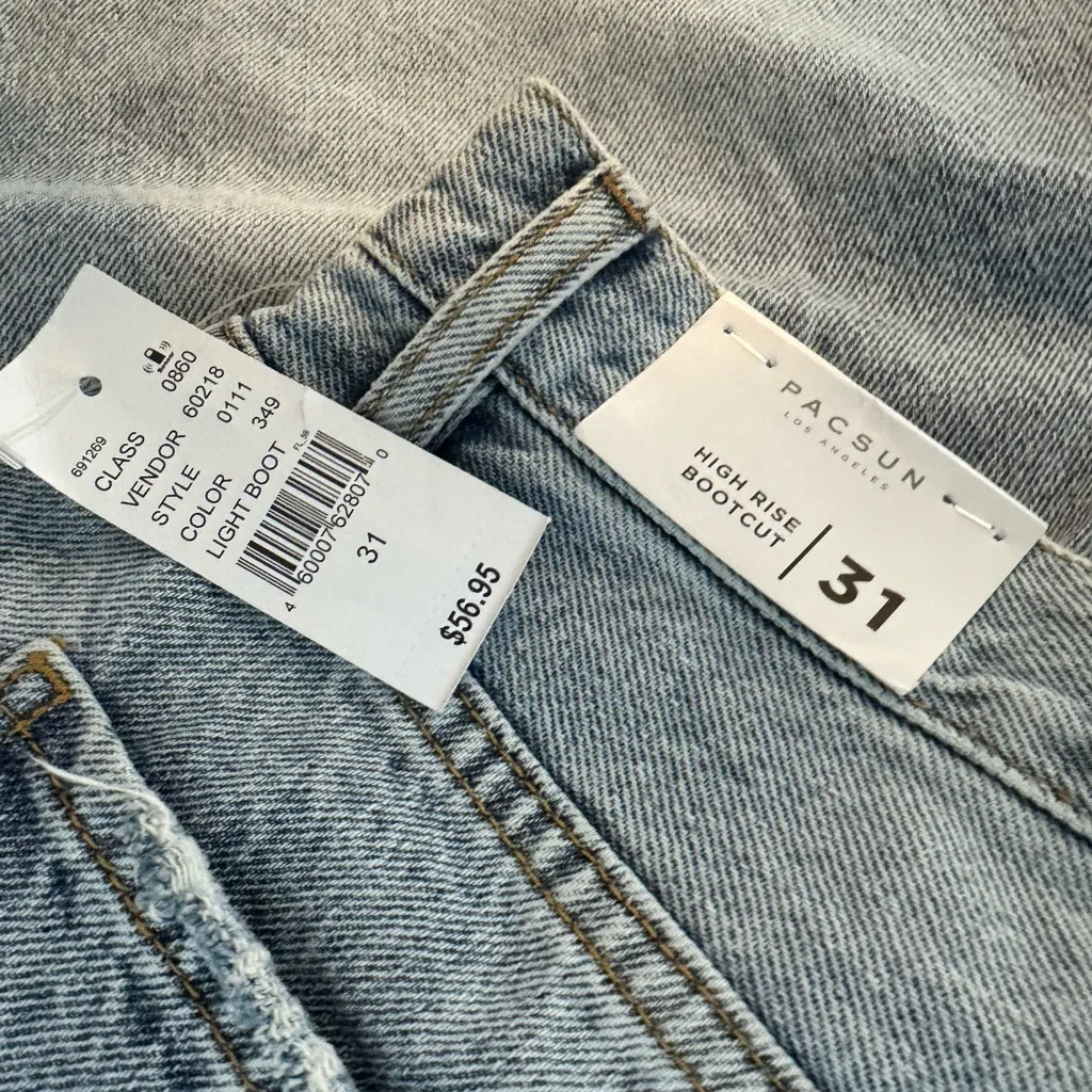 PacSun High Rise Bootcut Jeans Light Wash Size 31 NWT - Image 8
