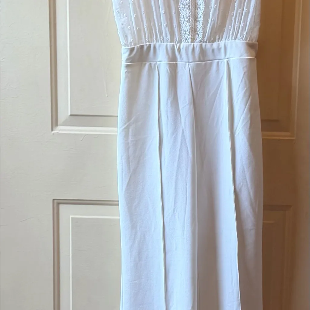 Elegant cream Lace Jumpsuit White Size L - Image 13