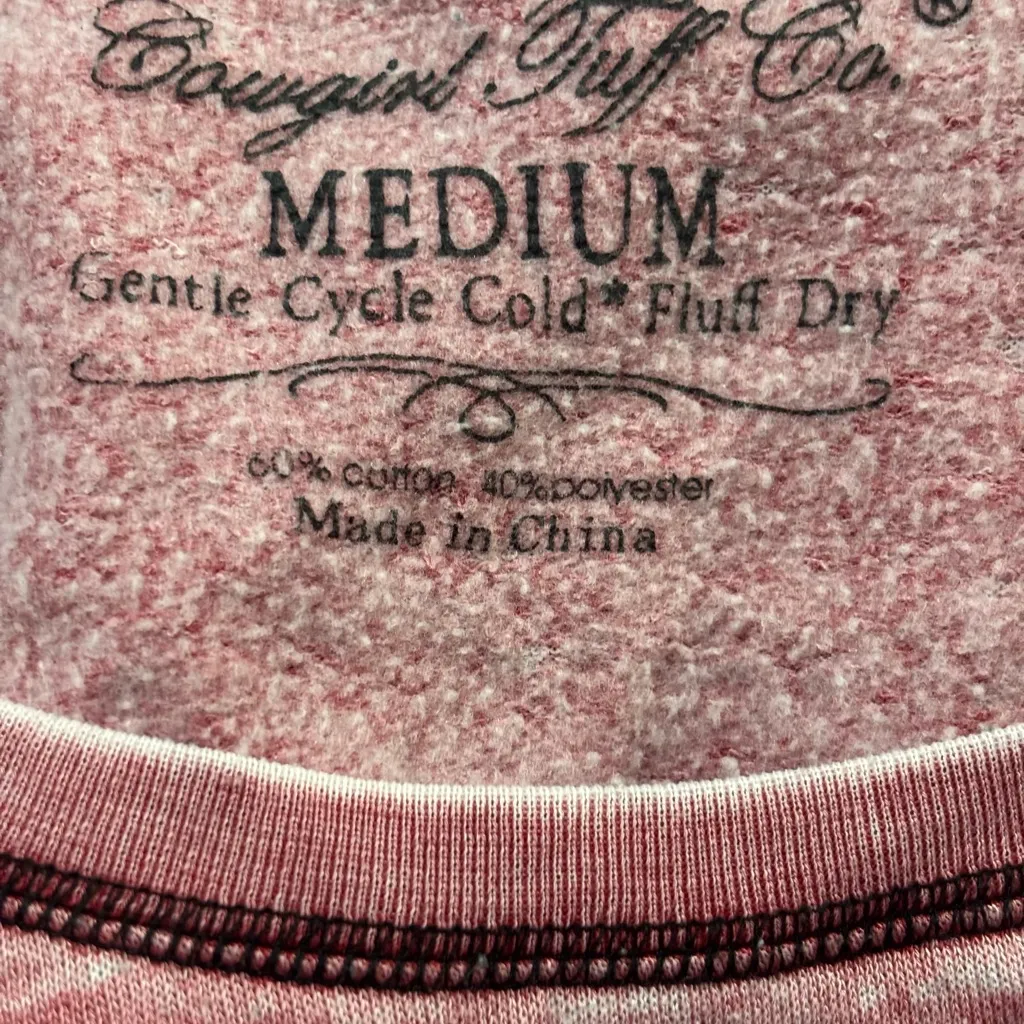 Cowgirl Tuff Co Y2K Pink Burnout Studded Angel Wings Western Sweatshirt Size M - Image 4