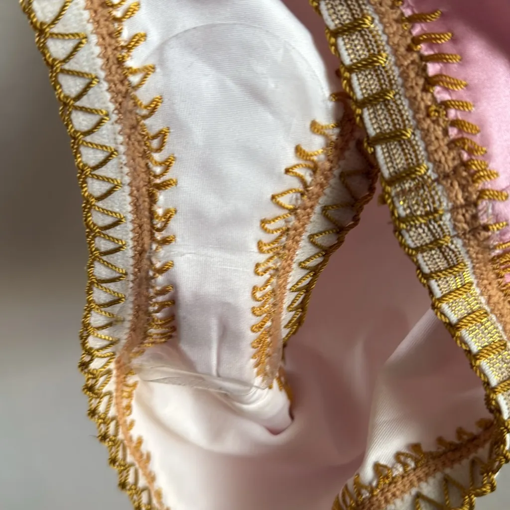 PQ PINK Sands Crochet Gold Trim Square neck One - Image 7