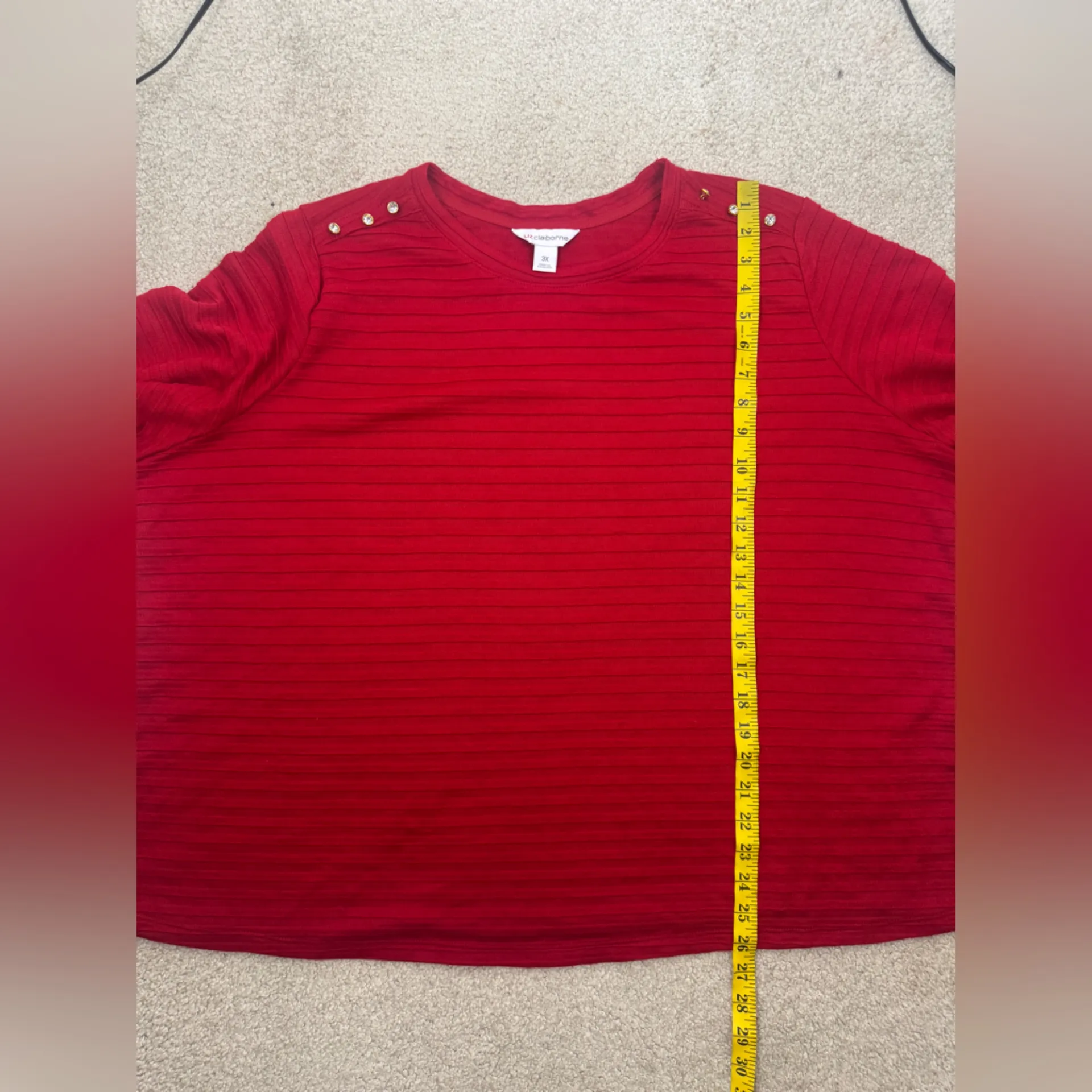Women’s Red Liz Claiborne Long Sleeve Top - Image 6