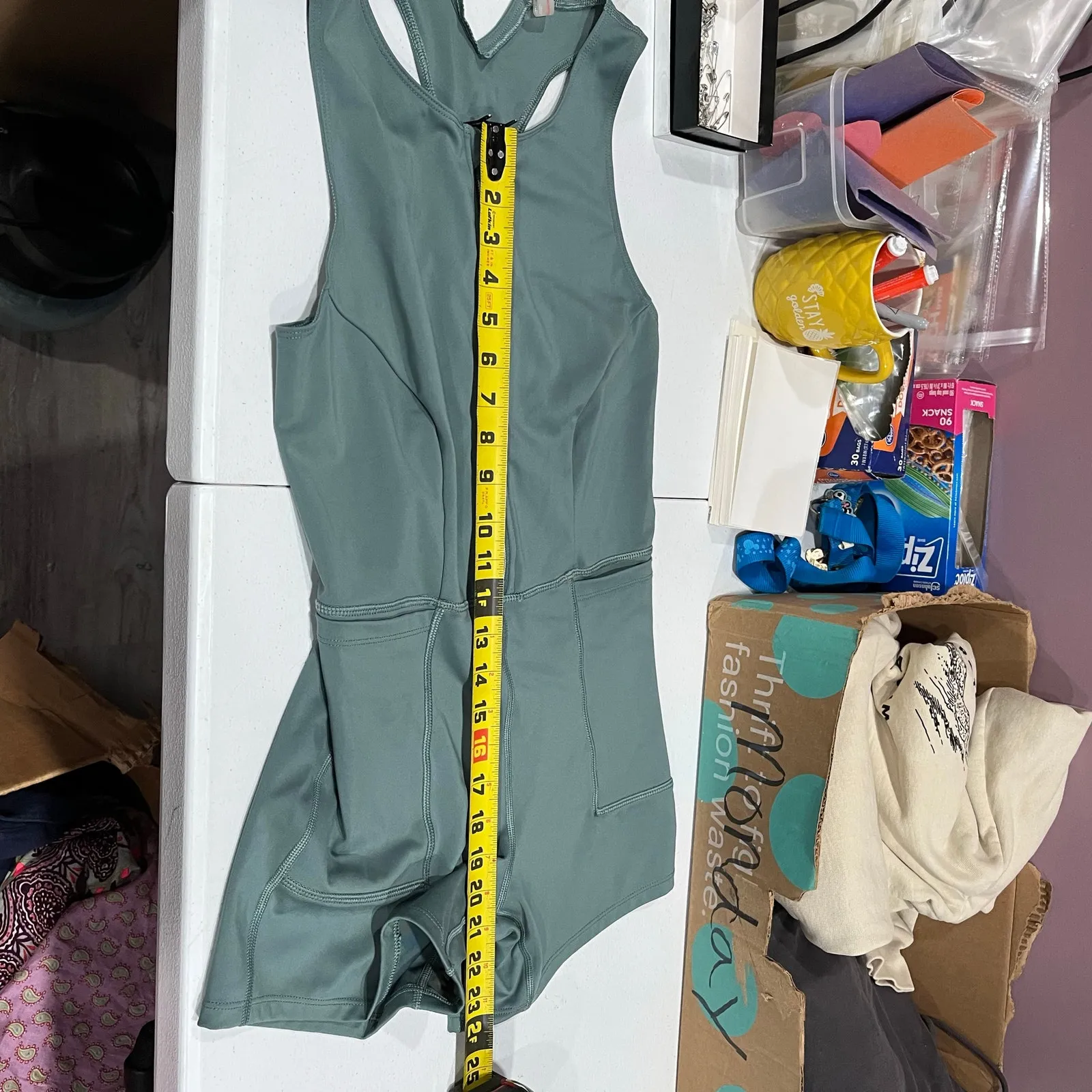 Free People Movement Show Me Something Shortse One Piece Misty Frost Green Small - Image 9