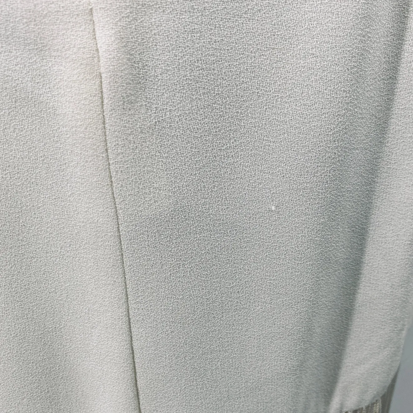 Vintage 80s Fringe Trim Dress Drop Waist Bow Detail Long Sleeves Ivory Womens 10 White - Image 13