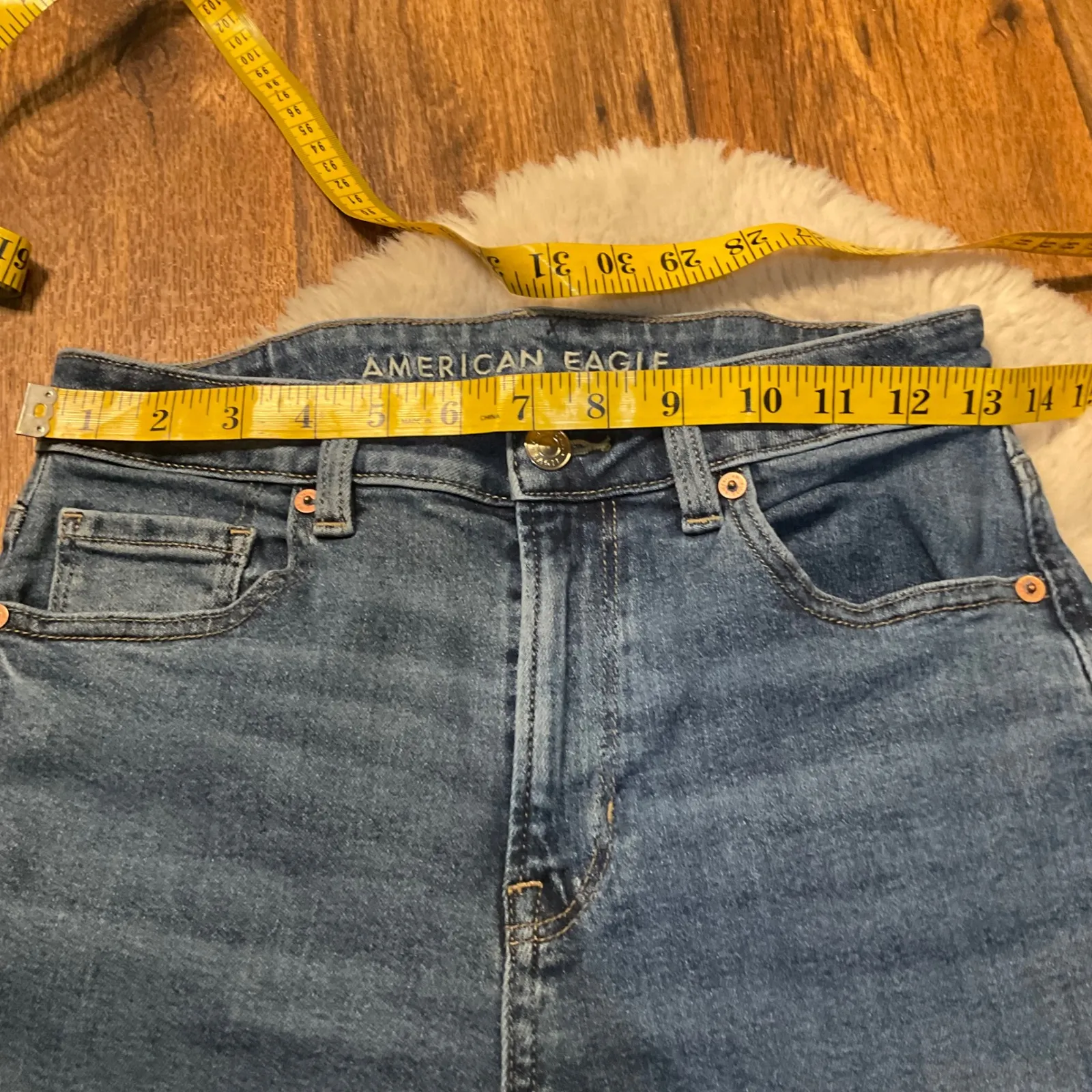 American Eagle Mom Denim Jeans Size 4 Medium Blue Womens - Image 5