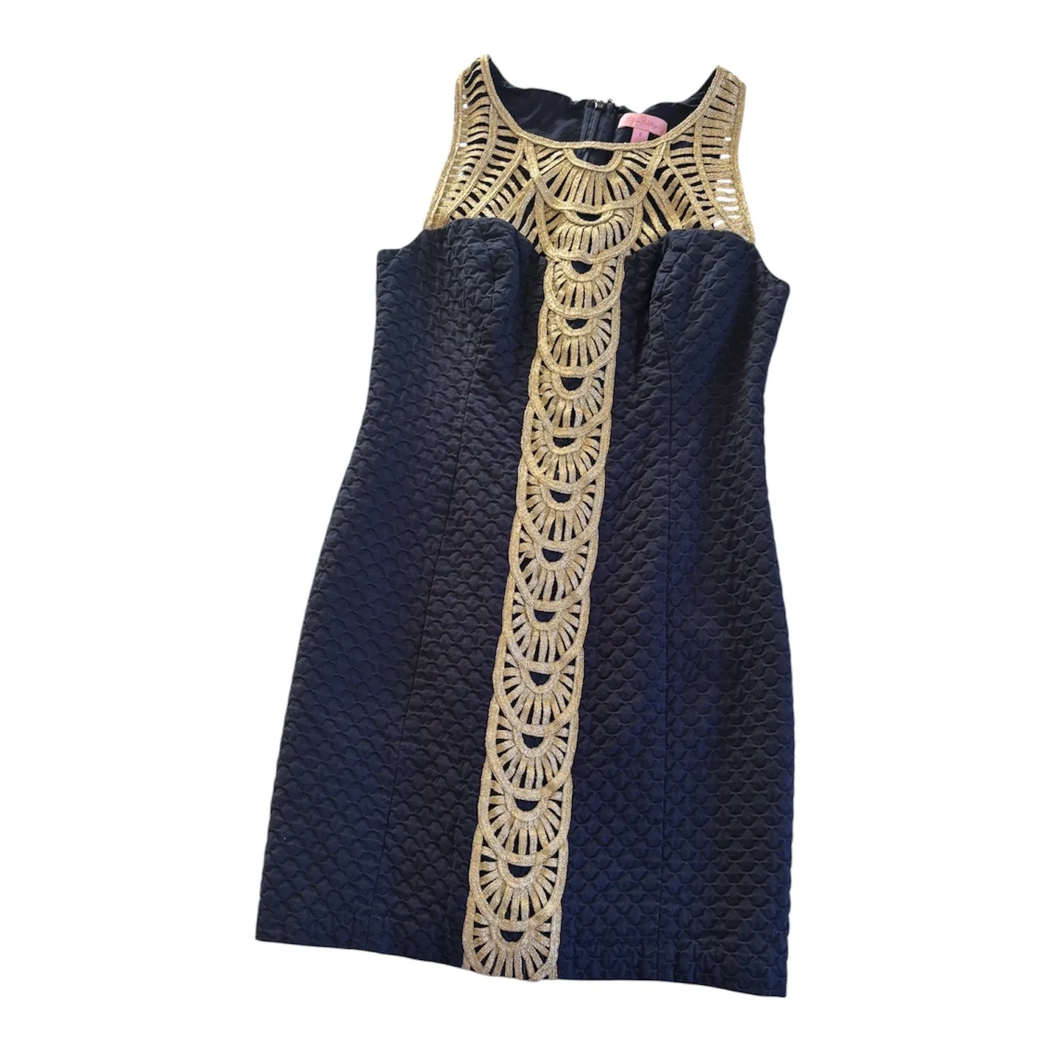 Lilly Pulitzer Tana Shift Dress True Navy/Soutache Gold Women’s Size 6 Classic - Image 2