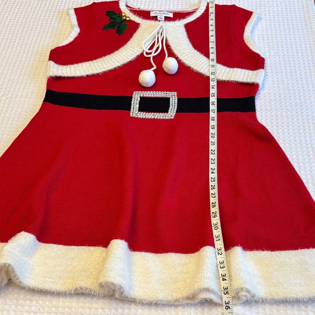 Christmas Santa Mrs. Claus Red Sweater Dress XL White Fuzzy Trim - Image 15