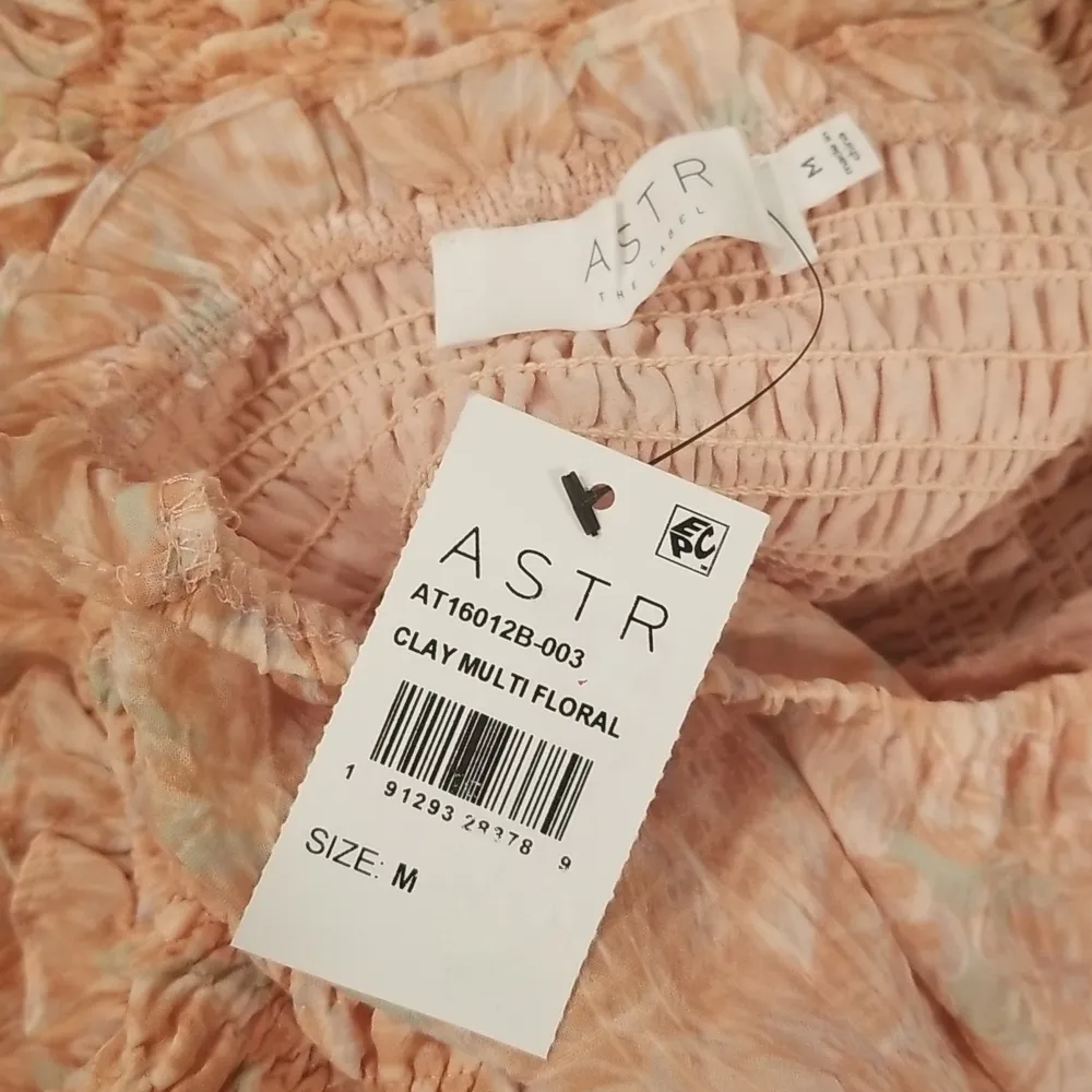 💕ASTR THE LABEL💕 Flutter Sleeve Smocked Top ~ Clay Multi Floral Medium M NWT - Image 13