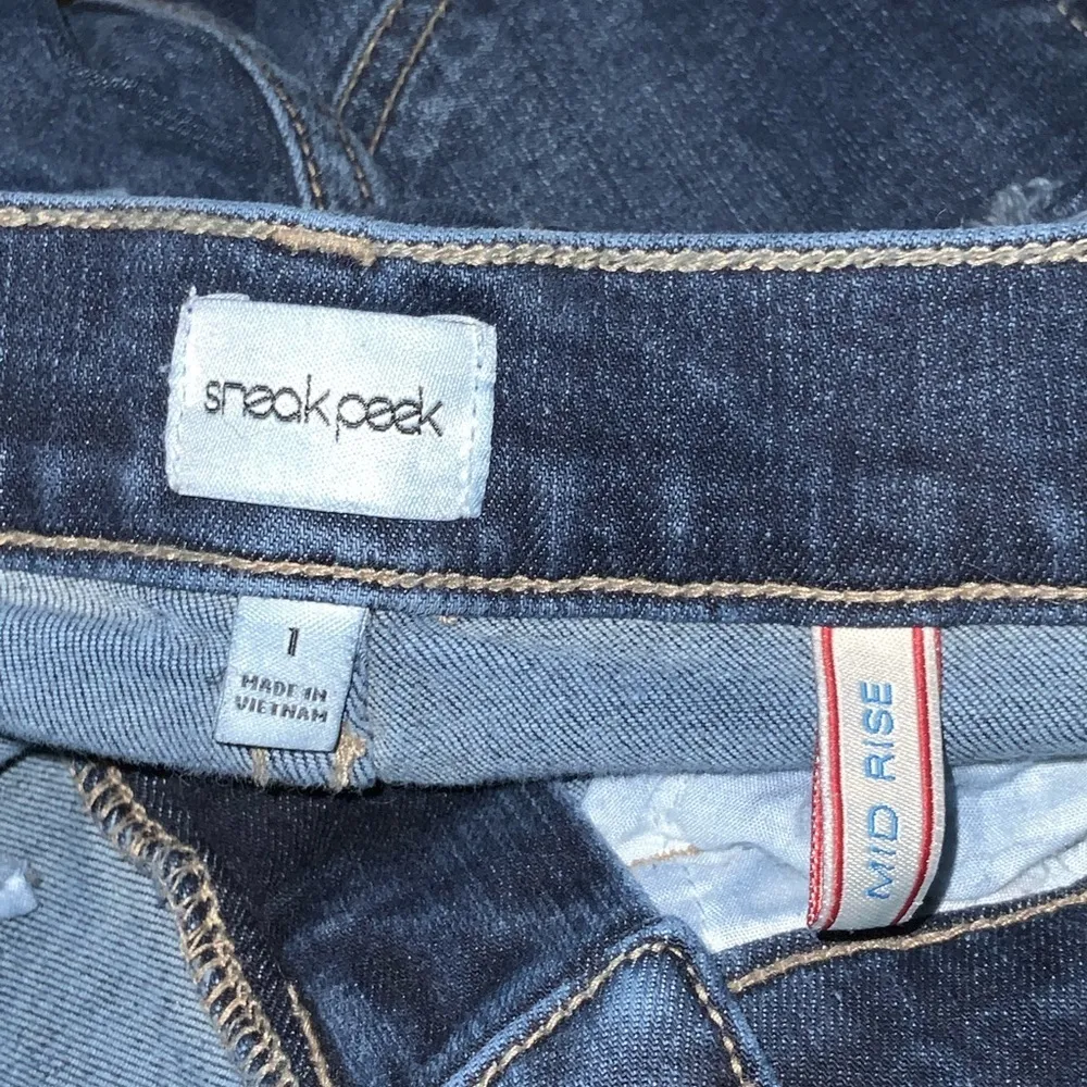 Sneak Peek Mid Rise Ripped Frayed Blue Super Stretchy Jeggings Size Jr. 1 - Image 13