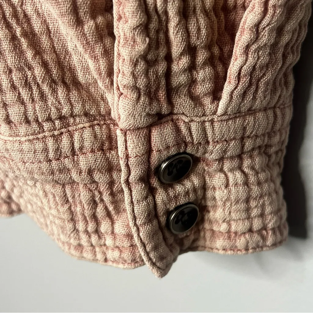 Anthropologie Mustard Seed Mauve Gauze Boho Button Front Long Sleeve Top Size L - Image 7