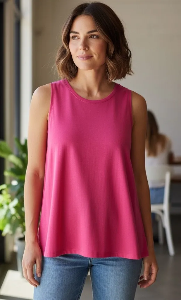 Gibson‎ Womens Top Medium Pink Sleeveless Tank Casual Knit Summer - Image 2