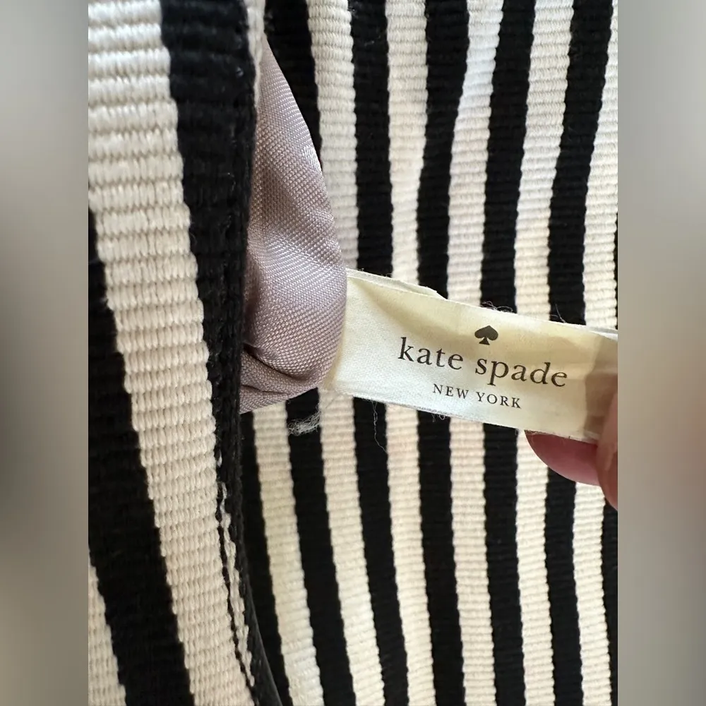 Kate spade cobble hill toddy bag black white striped purse - Image 5
