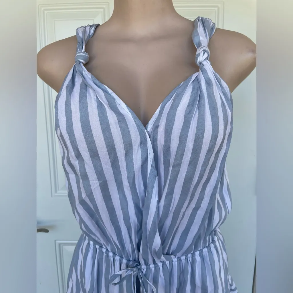 Mustard Seed Blue and White Striped Top - Image 3