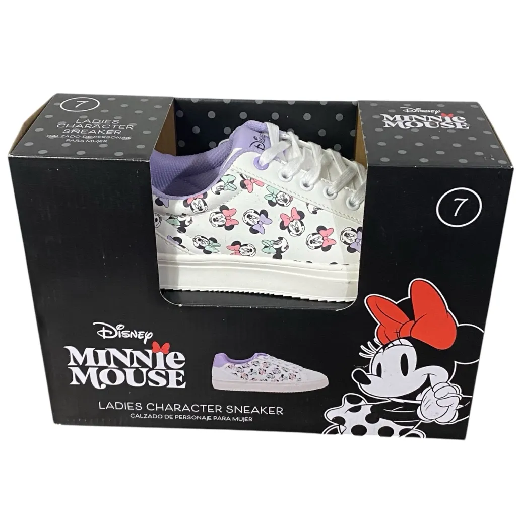 Disney ALDIs 2025 Collab White Purple Ladies size 8 Sneakers NIB - Image 2