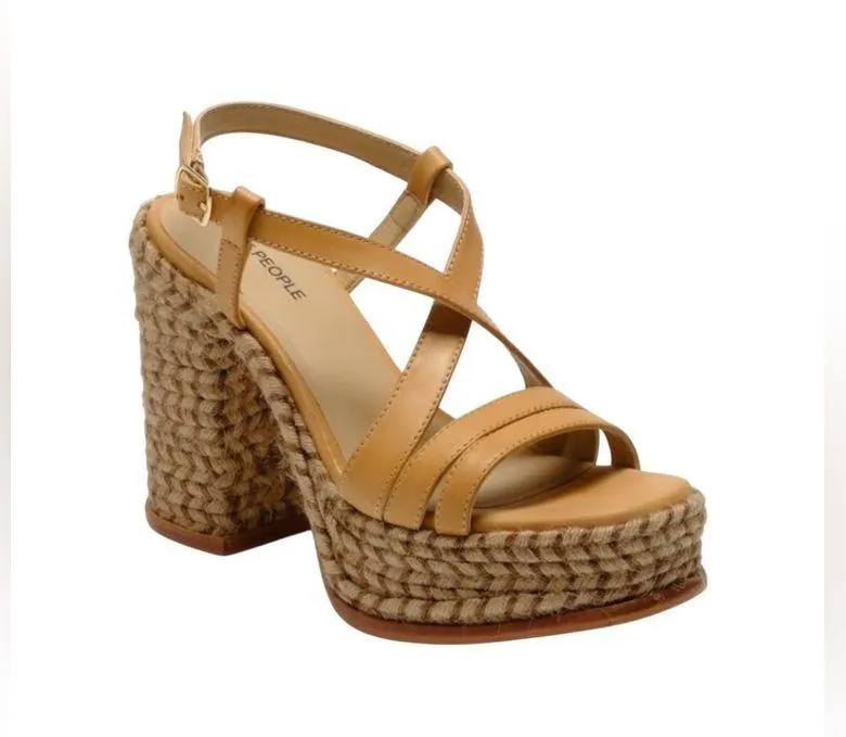 🆕 FREE PEOPLE | FAHN PLATFORM SANDAL | NATURAL | SIZE: US 9 - Image 2